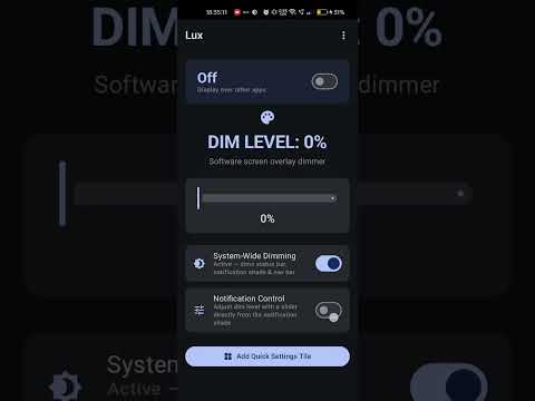 Lux: Lower Screen Brightness