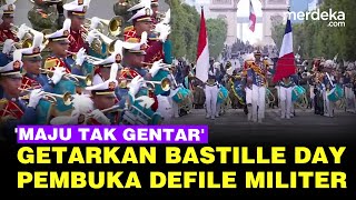 Download lagu Momen TNI-Polri Bawakan 'Maju Tak Gentar' Getarkan Bastille Day, Pembuka Defile Militer mp3