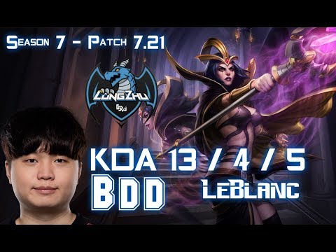 LZ BDD LEBLANC vs TALIYAH Mid - Patch 7.21 KR Ranked