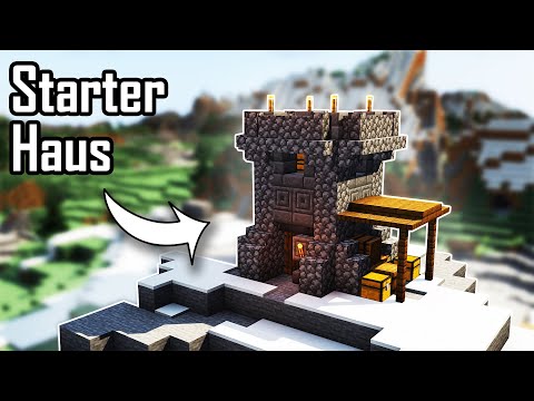 Minecraft Starter Haus in den Bergen bauen 🗻 Starterhaus in der Berg Region bauen deutsch