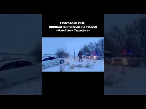 Спасатели МЧС пришли на помощь на трассе «Алматы – Ташкент» #shortvideo #shorts #жамбыл #новости #kz