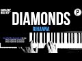 Rihanna - Diamonds Karaoke MALE KEY Slowed Acoustic Piano Instrumental Cover Lyrics