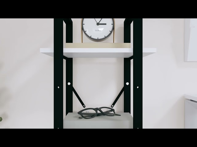 Video teaser for 806487 vidaXL 3 Tier Book Cabinet White 40x30x105 cm Engineered Wood