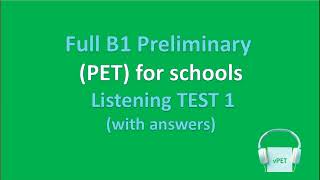 B1 Preliminary for schools Listening Test 1 with answers (New Format)