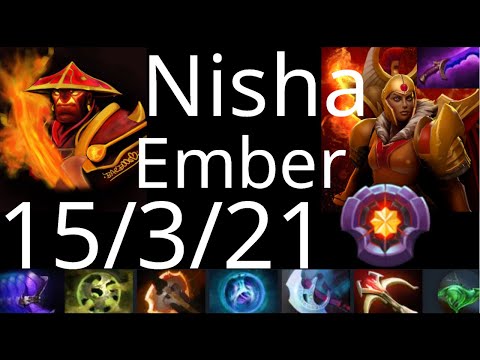 Nisha Ember Spirit vs Chaos Knight, Templar Assassin, Legion Commander - dota2