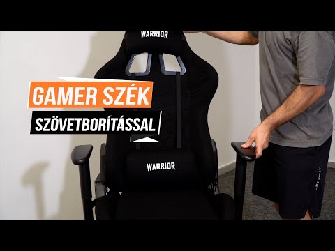 WARRIOR gamer szék, forgószék fekete - bársony szövet (EXTRA-3) - Videó
