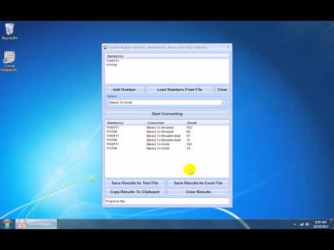 Convert Multiple Decimal, Hexadecimal, Binary and Octal Software