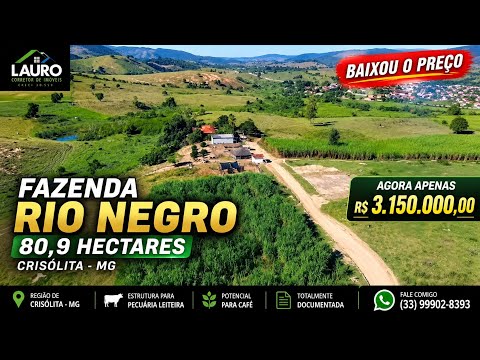 🌾BAIXOU! FAZENDA RIO NEGRO 80 HA | CABE 150 ANIMAIS | R$ 3,150 MILHÕES