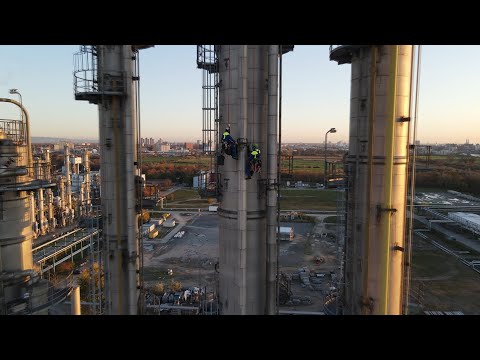 Vertikal unterwegs: Industriekletterer bei BASF