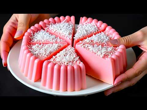 Only milk, strawberry, and banana! Quick dessert in 5 minutes! No oven, no gelatin!