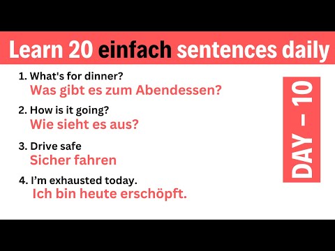DAY-10 | Learn 20 Easy German Sentences Daily @GermanMadeEasy-Channel #learngerman #deutschlernen