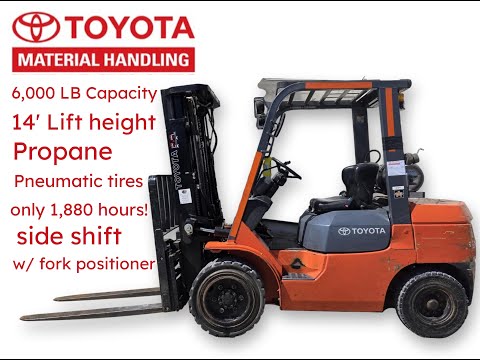 Used 6,000 LB cap Toyota Forklift Model 7FGU30 Pneumatic Tire Propane