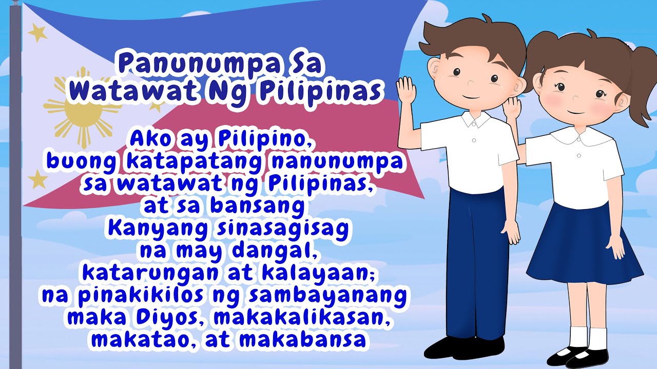 Putar video PANUNUMPA SA WATAWAT NG PILIPINAS - Pledge of Allegiance to the Philippine Flag sekarang PANUNUMPA SA WATAWAT NG PILIPINAS - Pledge of Allegiance to the Philippine Flag