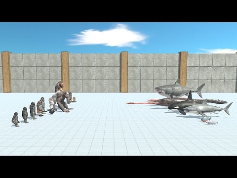 Mutant Primates with Old Goro vs Aquatic - Animal Revolt Battle Simulator