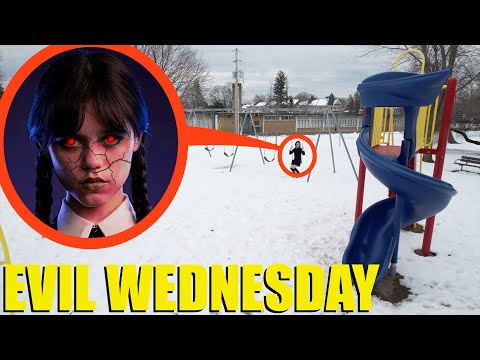 drone catches EVIL Wednesday Addams at haunted park (we found her!)