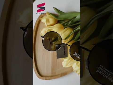 Czarne okulary Lenonki przeciwsłoneczne polaryzacyjne okrągłe POL-3310