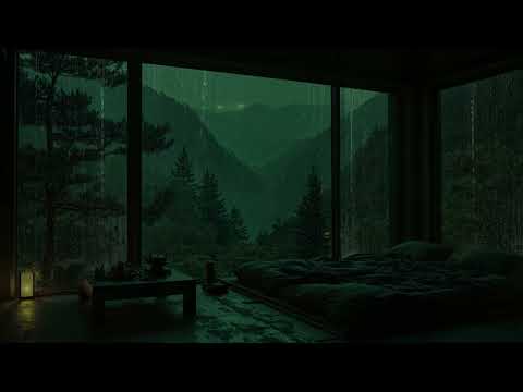 Deep Mountain Rain Sounds 🌧 (No Ads) | Quiet Dark Bedroom Atmosphere for Restful Sleep