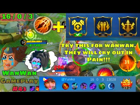 Wanwan highlights montage/ RankGameplay # 43 | zero/ 0 death gameplay/ | Mobile legends