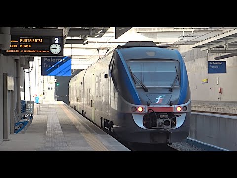 [HD - Treni] Minuetto Elettrico 097 + Treno Regionale 5609 Trenitalia in partenza da Palermo Francia