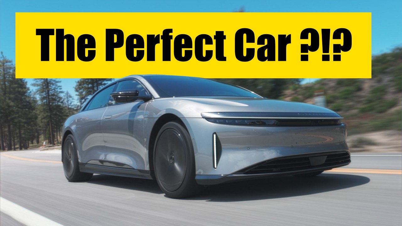 Lucid Air Touring in motion during Driving With Jonny review with interior Tahoe trim visible