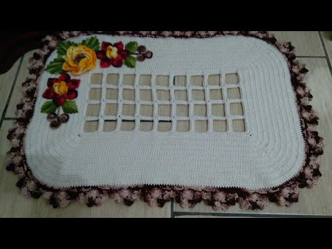Parte 2/2 do tapete Roseiral em Crochê com Maria José.