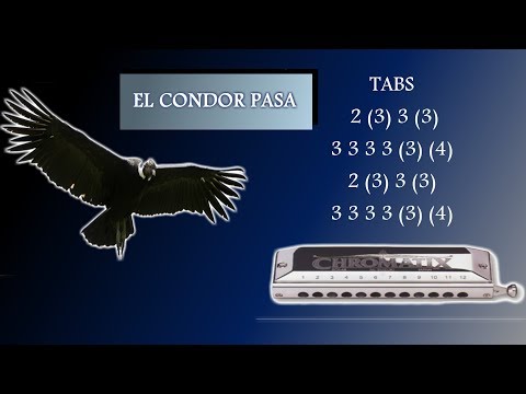 EL CONDOR PASA, TABLATURAS PARA ARMÓNICA CROMÁTICA, TUTORIAL, CHROMATIC HARMONICA. TABS.