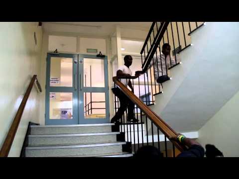 Stair chase scene