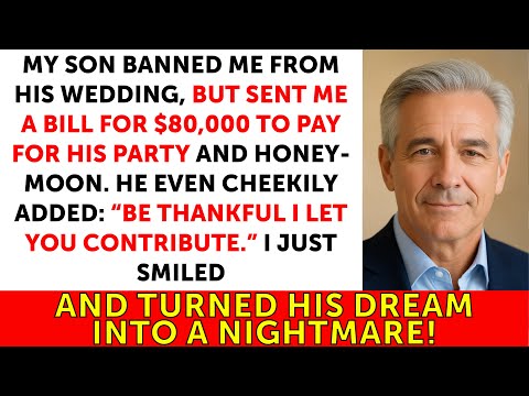 My Son Banned Me From His Wedding, But Sent Me a Bill For $80,000 To Pay For Wedding And Honeymoon!