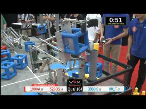 2015 VRC Tech Q104 - 1900A 5203S vs 3880K 901T - 56 to 23 - VEX Worlds 2015 - Technology Division