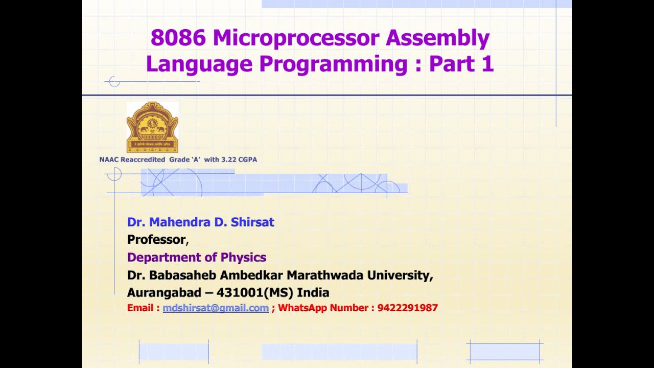 8086 Microprocessor Assembly language Programming : Part 1