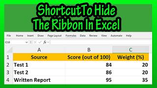 How To (Quickly) Hide (Minimize) Unhide Show Ribbon In An Excel Worksheet Explained