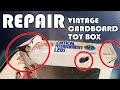 How You Can Repair A Vintage Cardboard Toy Box | Creases, Tears, Marker Ink