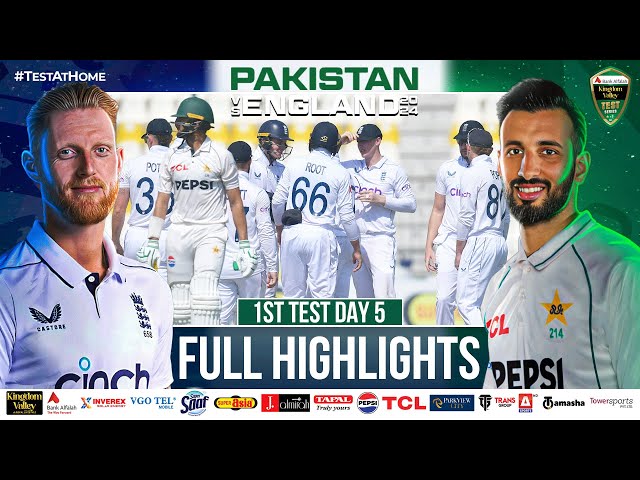 Full Highlights | Pakistan vs England | 1st Test Day 5 | PCB | M4B1A Full Highlights | Pakistan vs England | 1st Test Day 5 | PCB | M4B1A