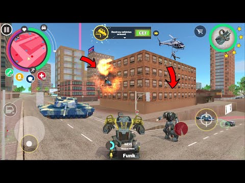Rope Hero Vice Town (Rope Hero Fight BD 100 Ground Assault Machine) BD 100 Machine Destroy Tank - HD