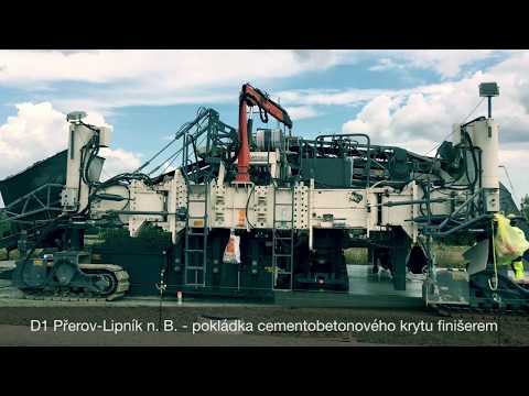 Pokládka cementobetonového krytu, dálnice D1, stavba 0137 (Přerov–Lipník nad Bečvou) | transbeton.cz