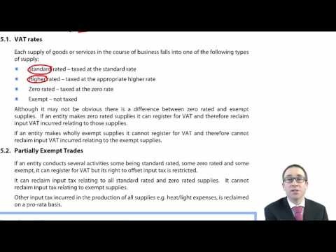 CIMA F1 Indirect taxation