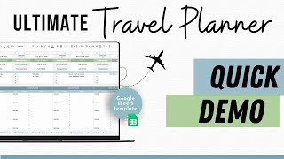 Travel Planner Google Sheets - Vacation Budget, Expense Tracker, Trip Schedule, Packing List