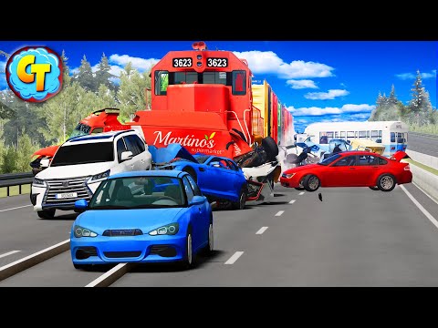 Train Accidents Derailments ✅ Autobahn High Speed RAMPAGE! #7 ✅ BeamNG DRIVE