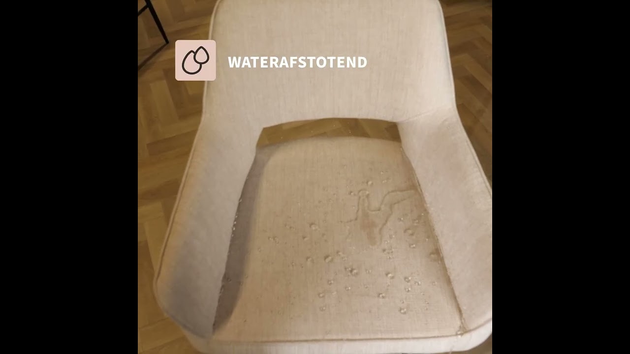 Scandinavische barkruk Inga gerecyclede stof beige 78 cm