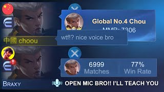 VOICE REVEAL!? I MET YOUTUBER CHOU IN RANKED AND THIS HAPPENED… (OPEN MIC BRAXY)