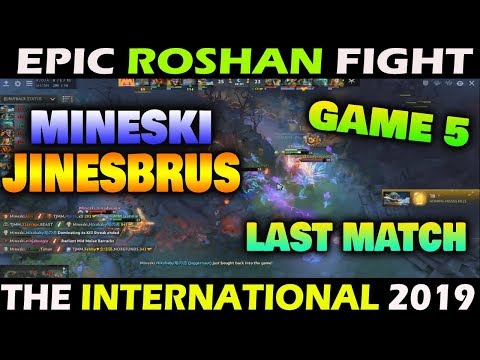 EPIC ROSHAN FIGHT MINESKI VS JINESBRUS GAME 5 TI9 SEA QUALIFIER FINAL DOTA2