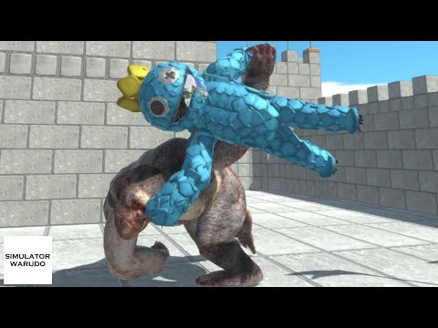 BLUE Rainbow Friends vs ALL UNITS in Brick Castle Animal Revolt Battle Simulator