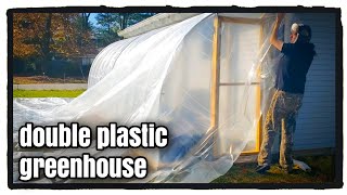 Adding Second Layer of Plastic to Hoophouse