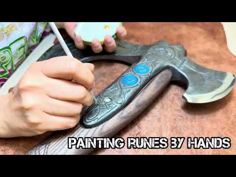 kratos-gold-4- Making the legendary Leviathan axe - Hand-forged Leviathan axe with leather wrap