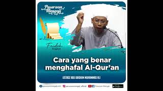 Download lagu CARA MENGHAFAL AL-QUR'AN YANG BENAR | Ustadz Abu Ibrohim Muhammad Ali mp3