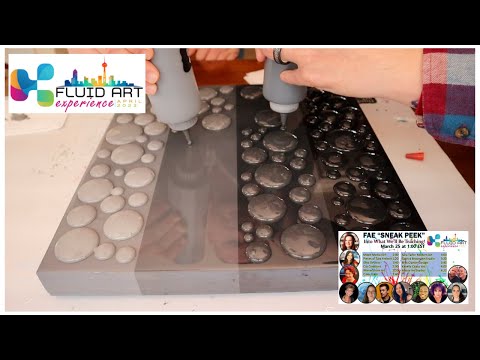 Monochromatic BLOB painting showcasing at FLUID ART EXPERIENCE in SEATTLE ALL artist collab #314