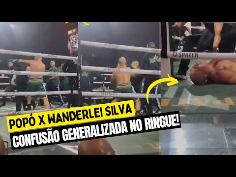 Popó defeats Wanderlei Silva in a chaotic fight with widespread confusion in the ring!