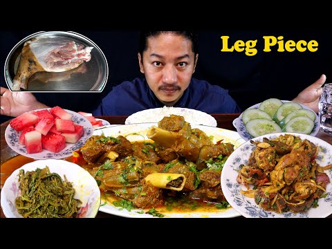 Khasi ko Jhol, Gidi Jibro  Sandheko, Niuro Saag, Mukbang @HimaLiFoodie