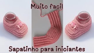 Sapatinho de crochê para bebê | Iniciantes, rápido e fácil (9cm)