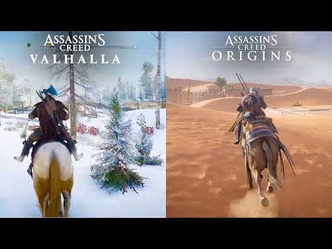 Assassin's Creed VALHALLA VS Assassin's Creed Origins Graphics Gameplay Comparison 2017 vs 2018